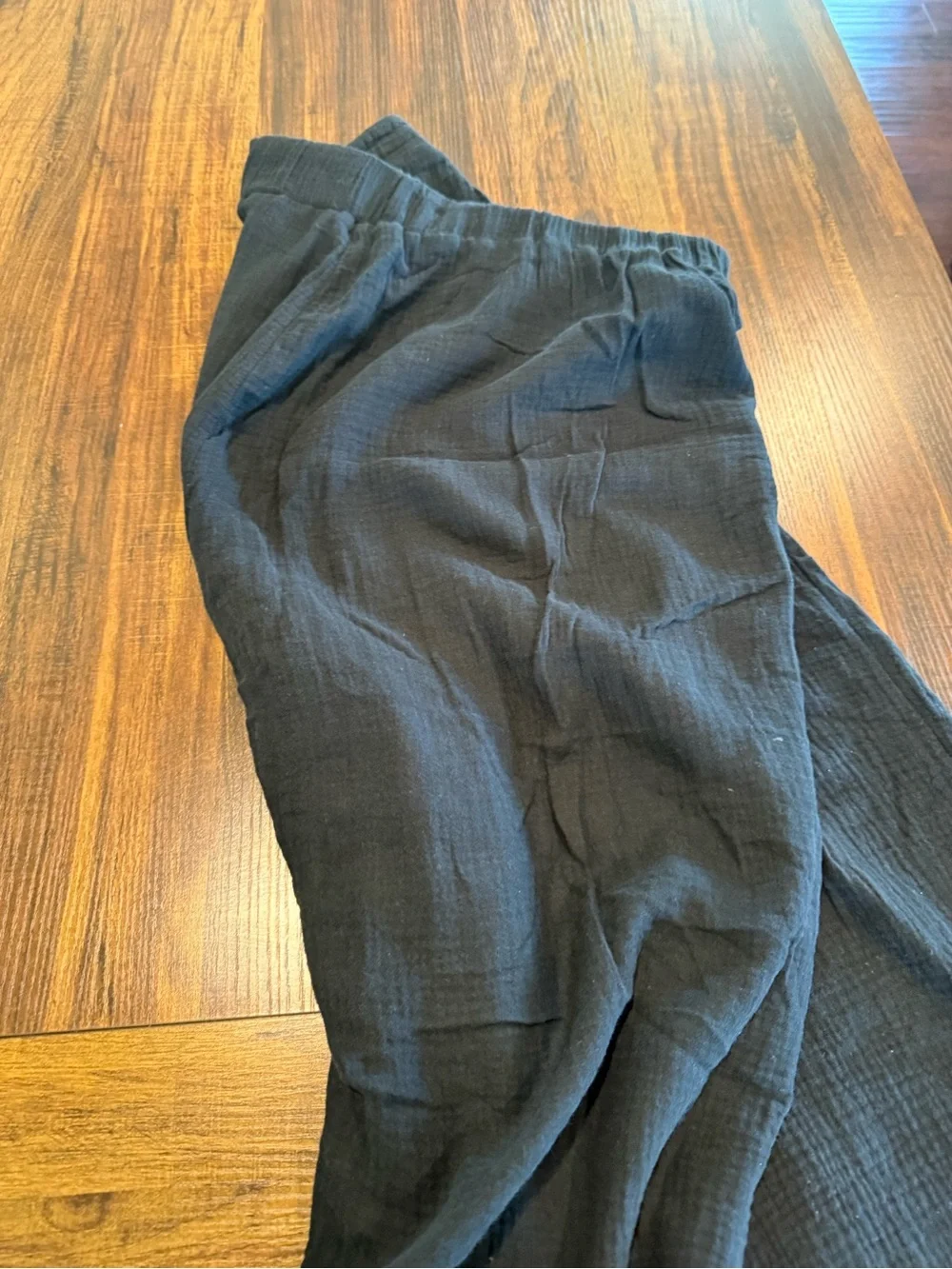 Cynthia Rowley Black Wide-Leg Drawstring Pants cotton